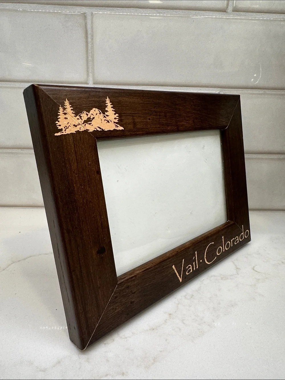 Vail Colorado Wood 4x6 Picture Frame Mountain Cabin Rustic Décor